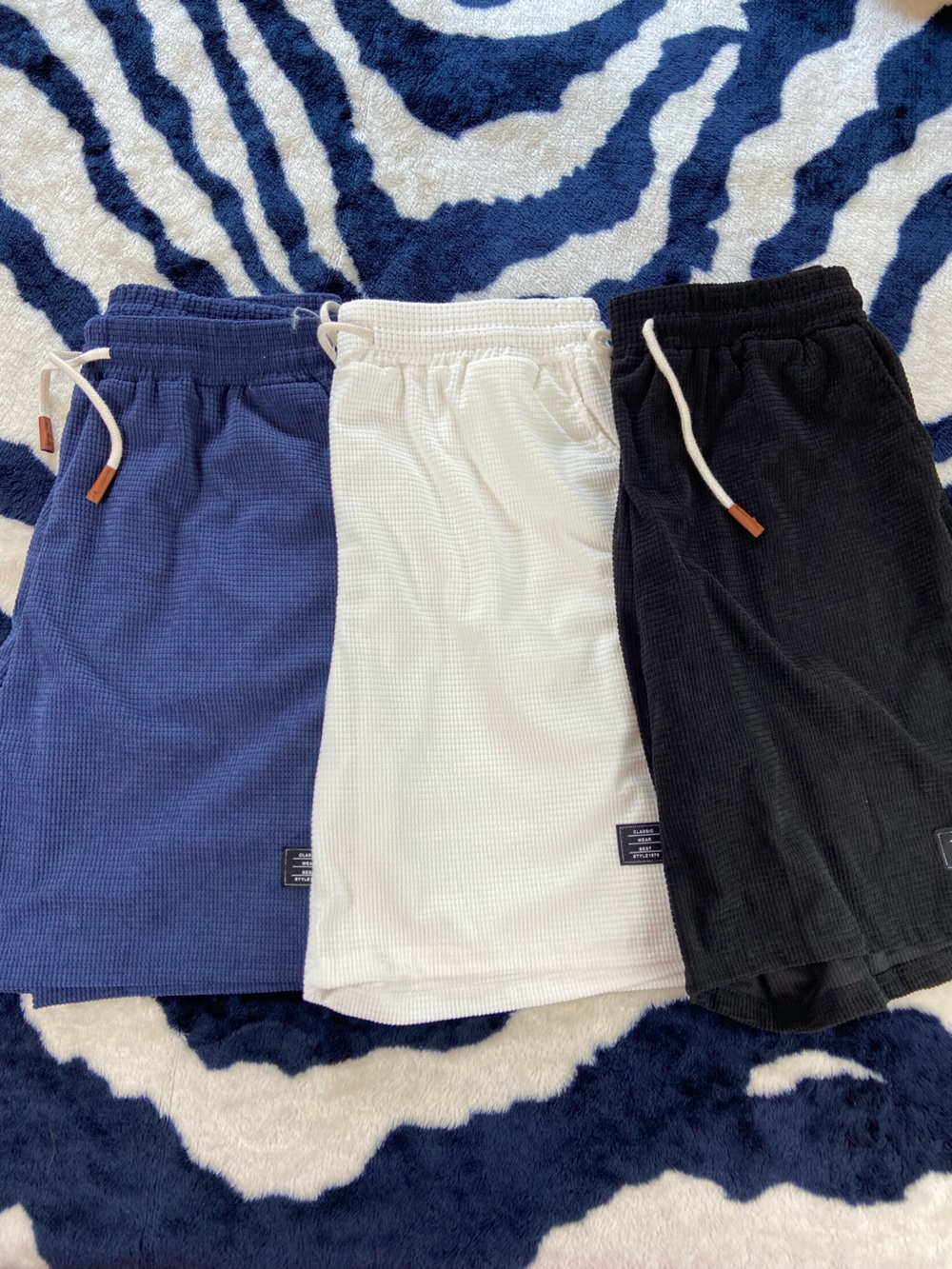 Bundle 3 Men’s Waffle Textured Velour Shorts Drawstring Lounge XXLarge XXL